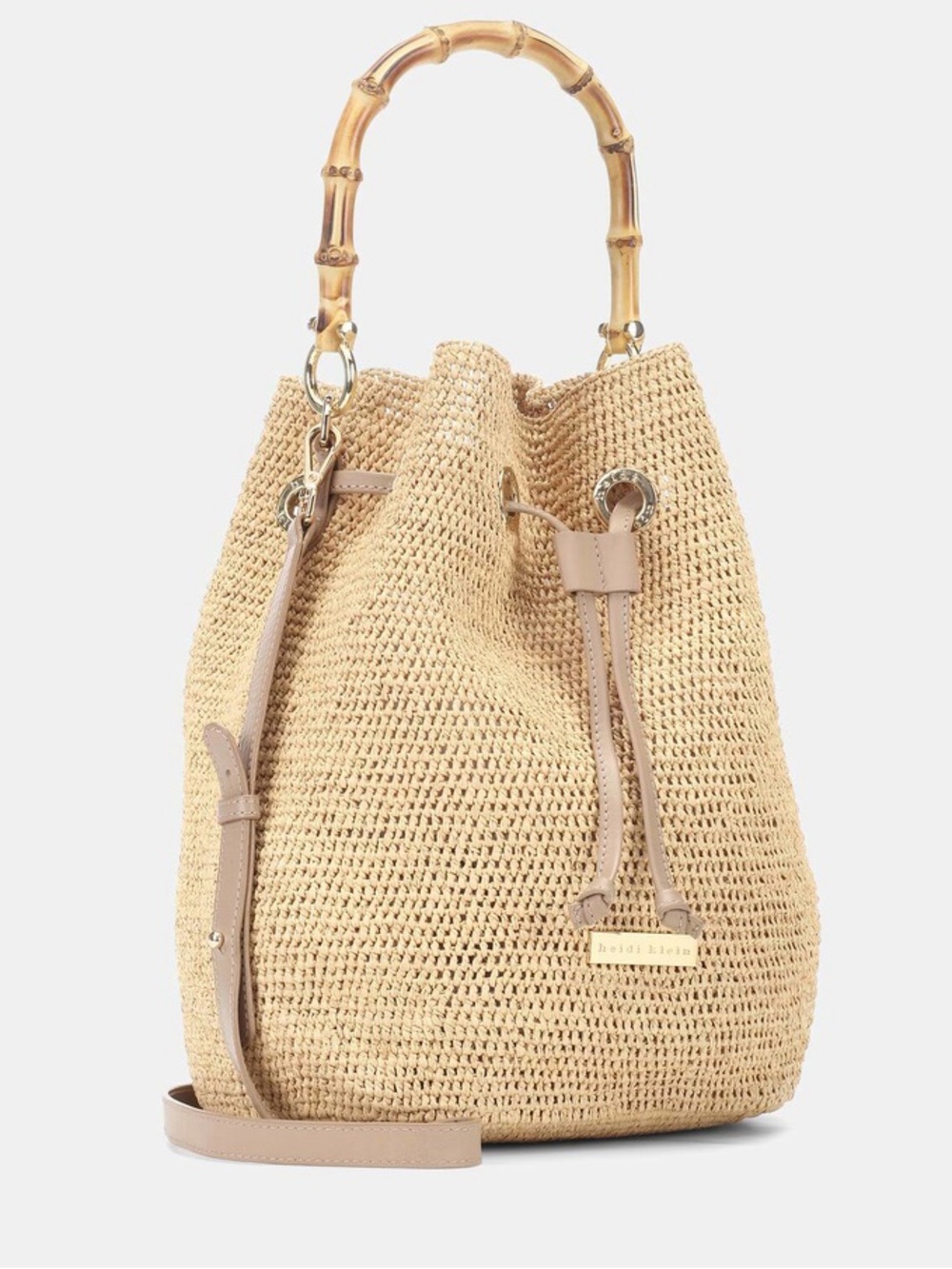 👜✨ Heidi Klein Savannah Bay Mini Bamboo Duffle Bag NWT ✨👜 - Picture 3 of 15